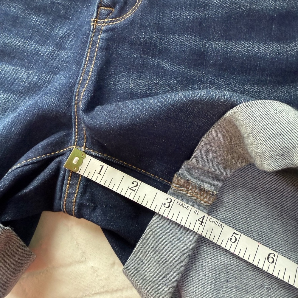 Nwt Walmart Time & And Tru True Core Jean Short Cuffed Stretch Dark Wash Blue 8 - Picture 8 of 11